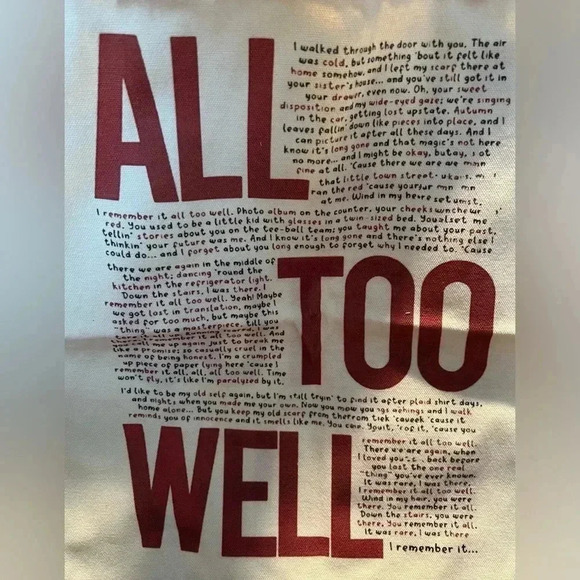 All Too Well | Taylor Swift song lyrics tote bag - Picture 5 of 5